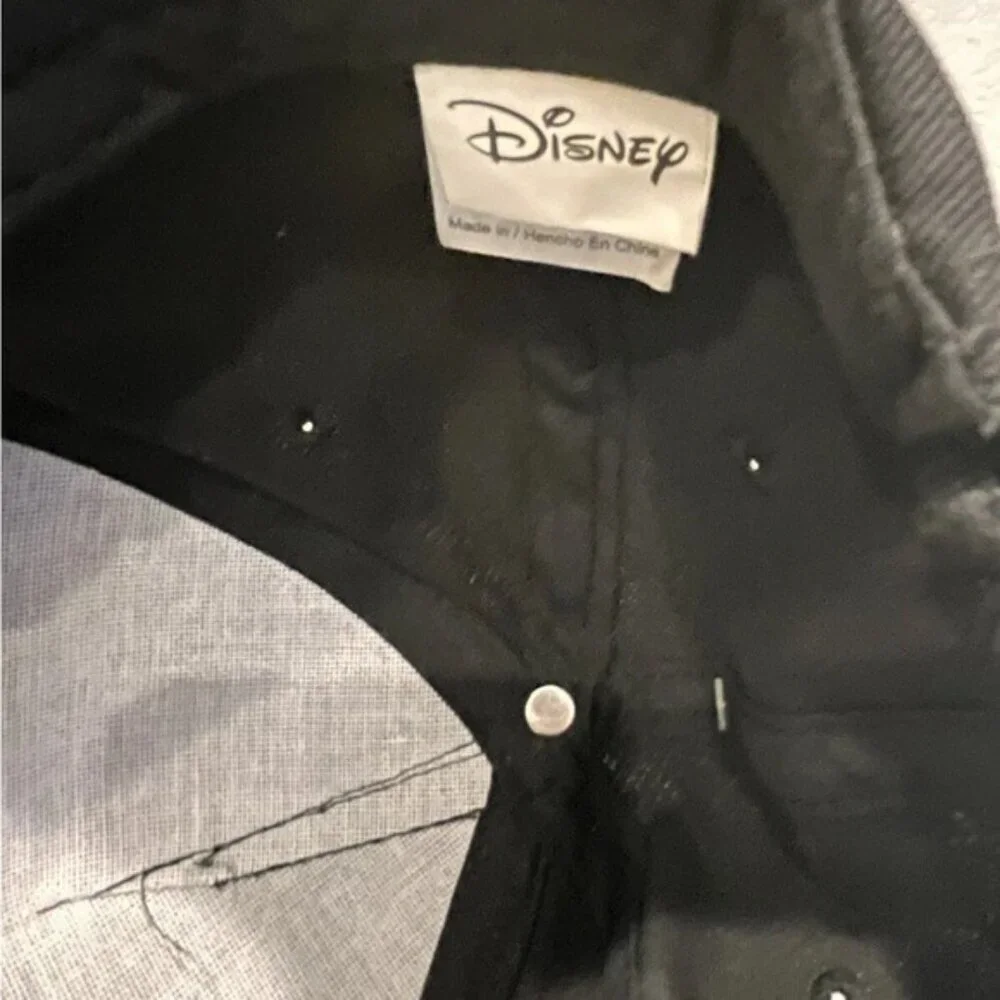 Disney Mickey Mouse Baseball Hat Black White Patch Embroidery - Adjustable Cap